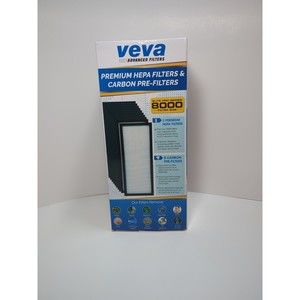 VEVA 8000 Elite Pro Series 1-Pack Purifier Replacement HEPA‎ Filter + 7 Carbon